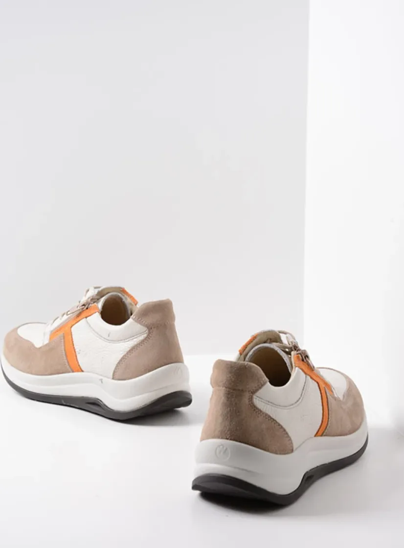 Wolky Comrie - beige/safari combi leer<DAMES Lage Veterschoenen|Wandelschoenen