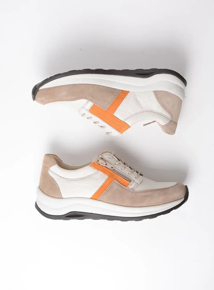 Wolky Comrie - beige/safari combi leer<DAMES Lage Veterschoenen|Wandelschoenen