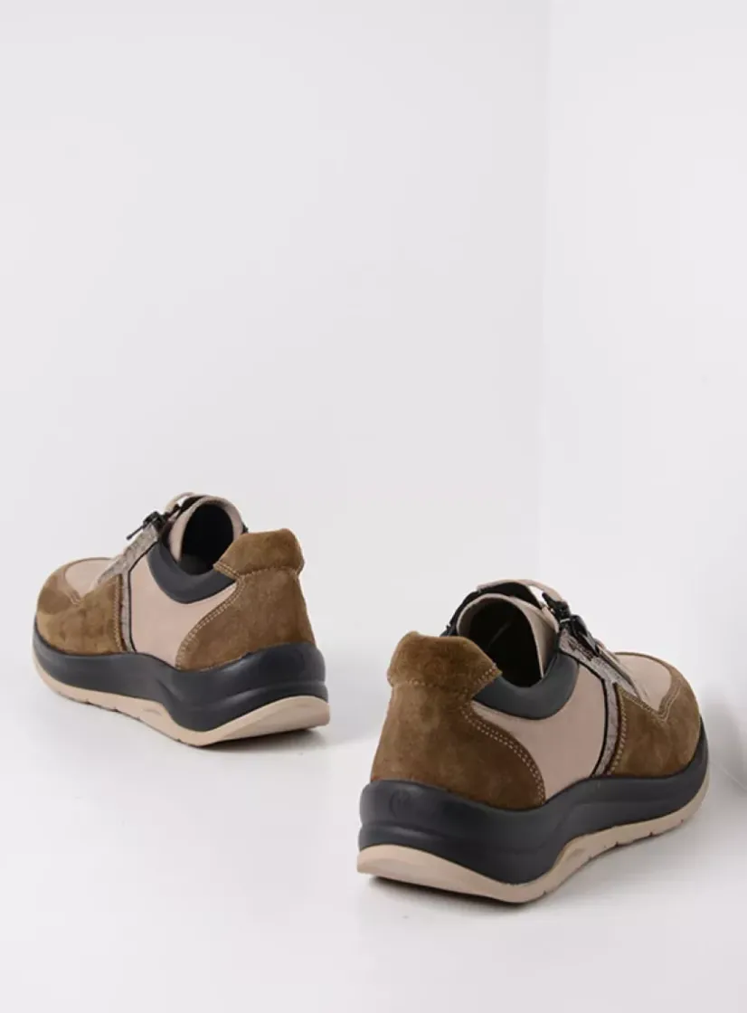 Wolky Comrie - safari combi leer<DAMES Lage Veterschoenen|Wandelschoenen