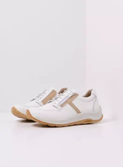 Wolky Comrie - wit/beige leer<DAMES Lage Veterschoenen|Wandelschoenen