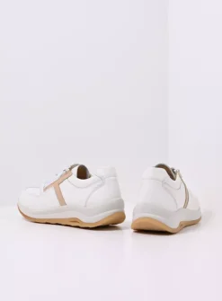 Wolky Comrie - wit/beige leer<DAMES Lage Veterschoenen|Wandelschoenen