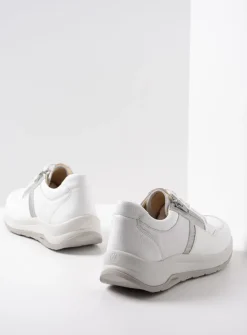Wolky Comrie - wit/zilver combi leer<DAMES Lage Veterschoenen|Wandelschoenen