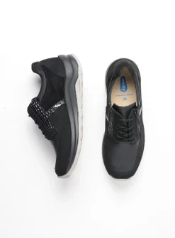 Wolky Comrie - zwart combi leer<DAMES Lage Veterschoenen|Wandelschoenen