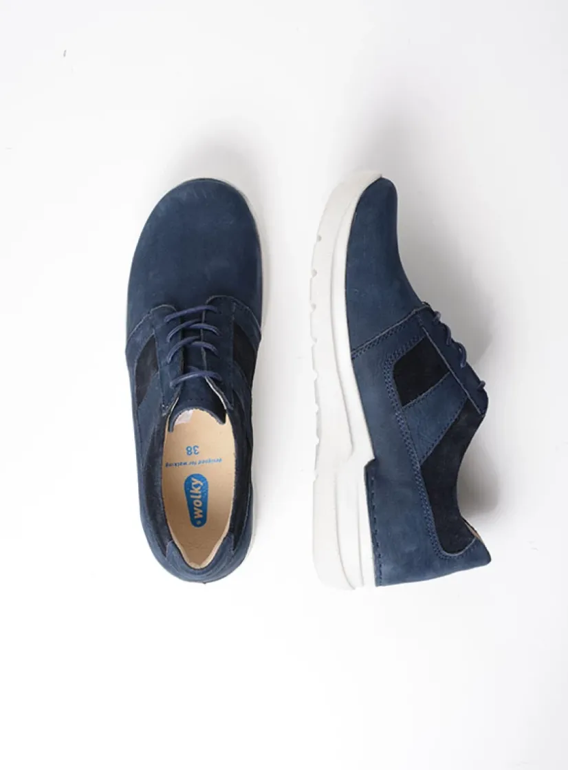 Wolky Cool - denim nubuck<DAMES Lage Veterschoenen