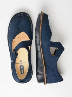 Wolky Cordoba - blauw nubuck<DAMES Herfst/Winter|Bandschoenen
