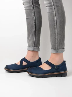 Wolky Cordoba - blauw nubuck<DAMES Herfst/Winter|Bandschoenen