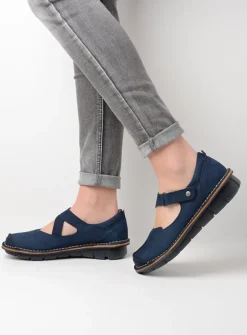 Wolky Cordoba - blauw nubuck<DAMES Herfst/Winter|Bandschoenen