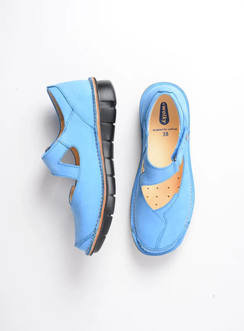 Wolky Cordoba - hemelsblauw nubuck<DAMES Herfst/Winter|Bandschoenen