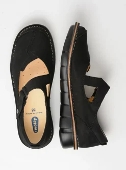 Wolky Cordoba - zwart nubuck<DAMES Herfst/Winter|Bandschoenen