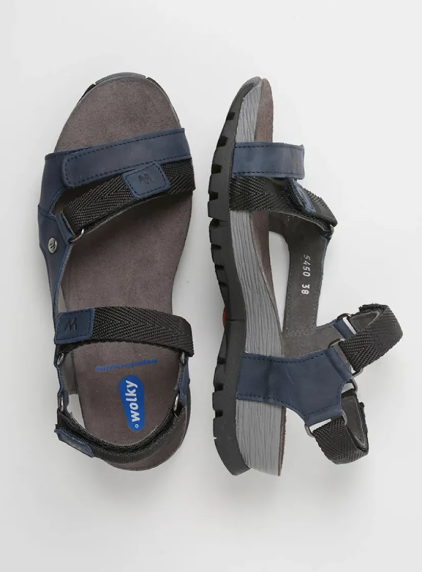 Wolky Cradle - blauw leer<DAMES Sandalen