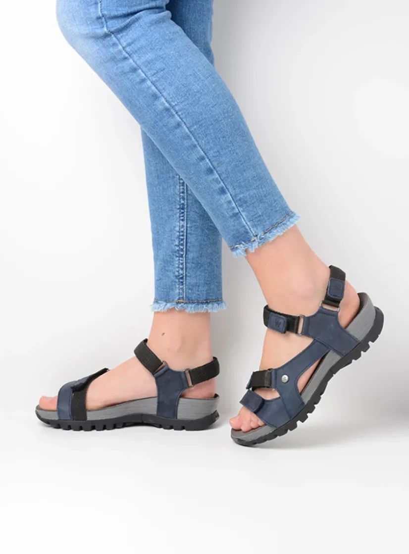 Wolky Cradle - blauw leer<DAMES Sandalen