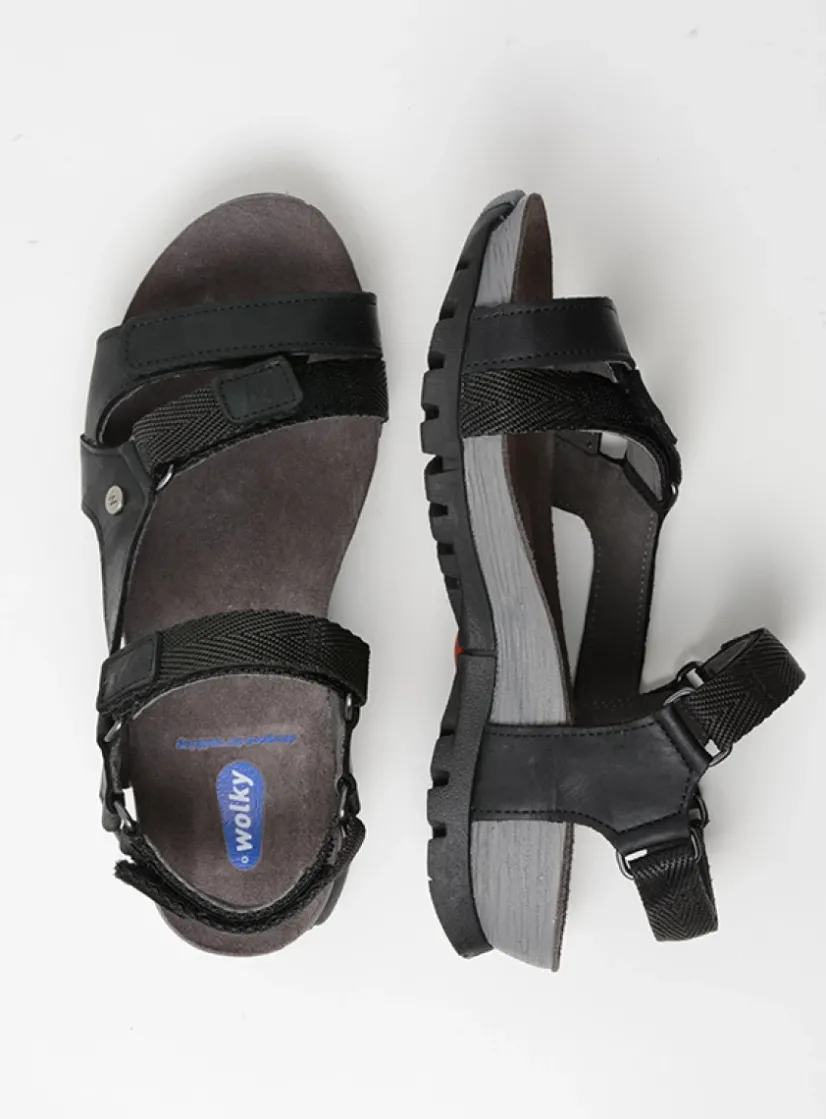 Wolky Cradle - zwart leer<DAMES Sandalen