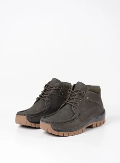 Wolky Cross - asfalt nubuck<DAMES Hoge Veterschoenen|Herfst/Winter