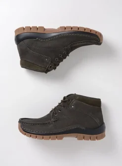Wolky Cross - asfalt nubuck<DAMES Hoge Veterschoenen|Herfst/Winter