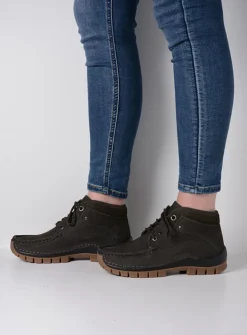 Wolky Cross - asfalt nubuck<DAMES Hoge Veterschoenen|Herfst/Winter