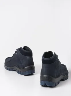 Wolky Cross - blauw nubuck<DAMES Hoge Veterschoenen|Herfst/Winter