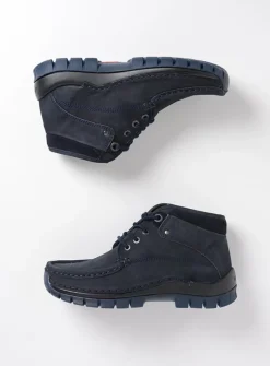 Wolky Cross - blauw nubuck<DAMES Hoge Veterschoenen|Herfst/Winter