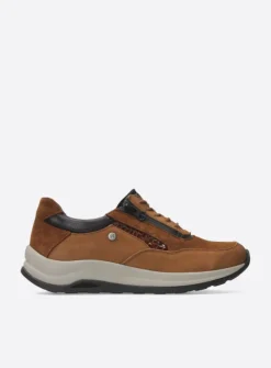 Wolky Cupar - cognac combi leer<DAMES Lage Veterschoenen|Sneakers
