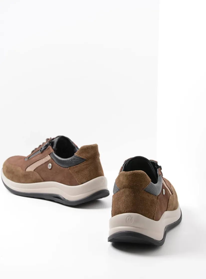 Wolky Cupar - taupe combi leer<DAMES Lage Veterschoenen|Wandelschoenen
