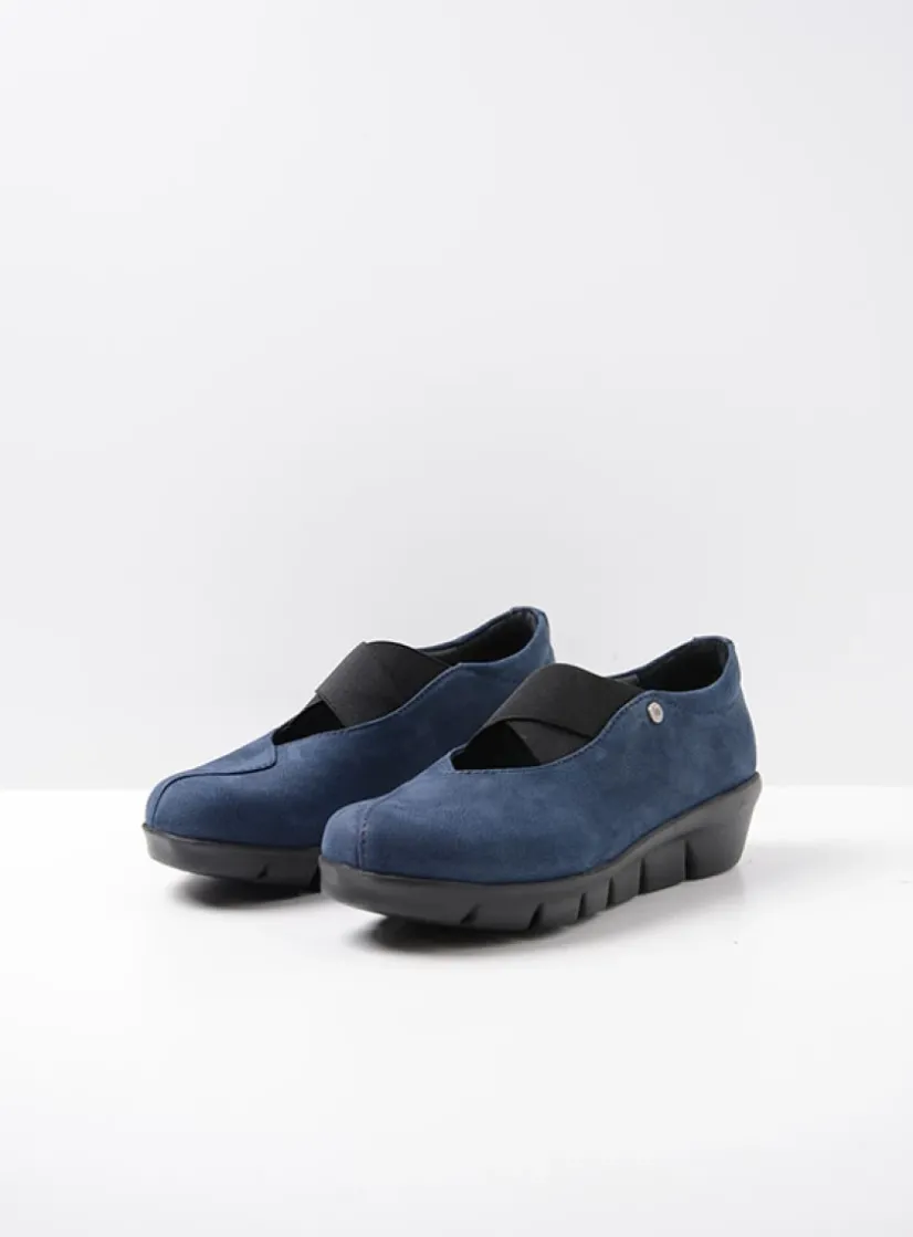 Wolky Cursa - blauw nubuck<DAMES Instappers|Herfst/Winter