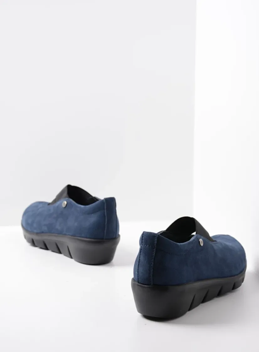 Wolky Cursa - blauw nubuck<DAMES Instappers|Herfst/Winter