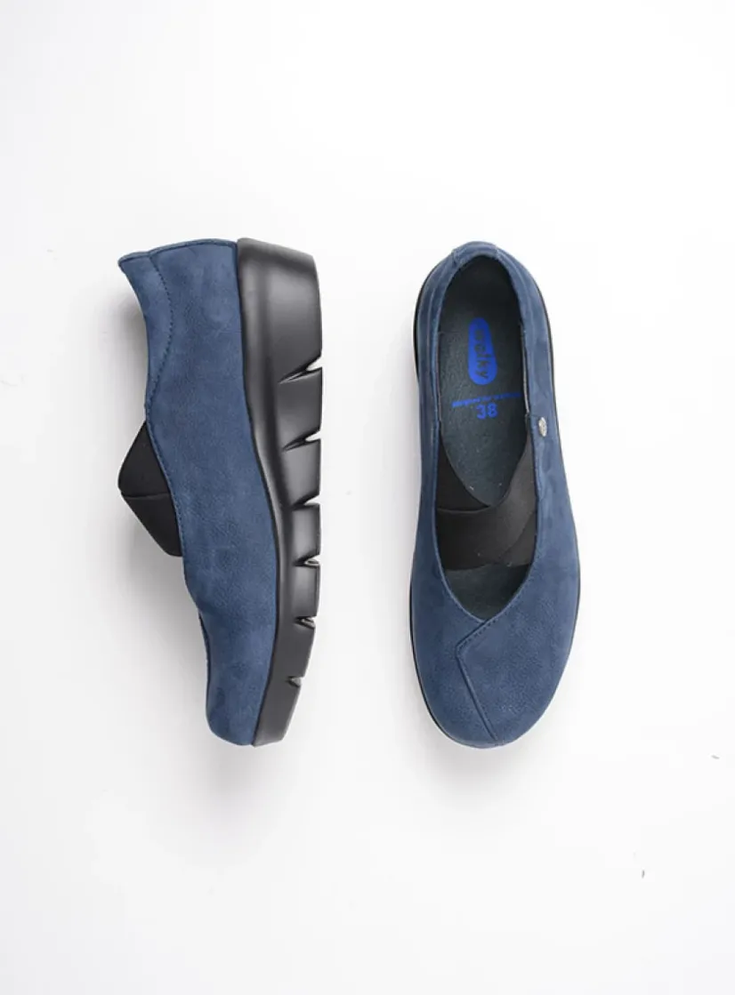 Wolky Cursa - blauw nubuck<DAMES Instappers|Herfst/Winter