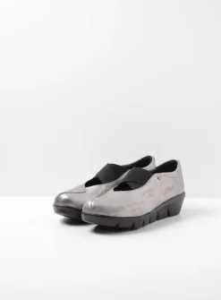 Wolky Cursa - grijs metallic nubuck<DAMES Instappers|Herfst/Winter