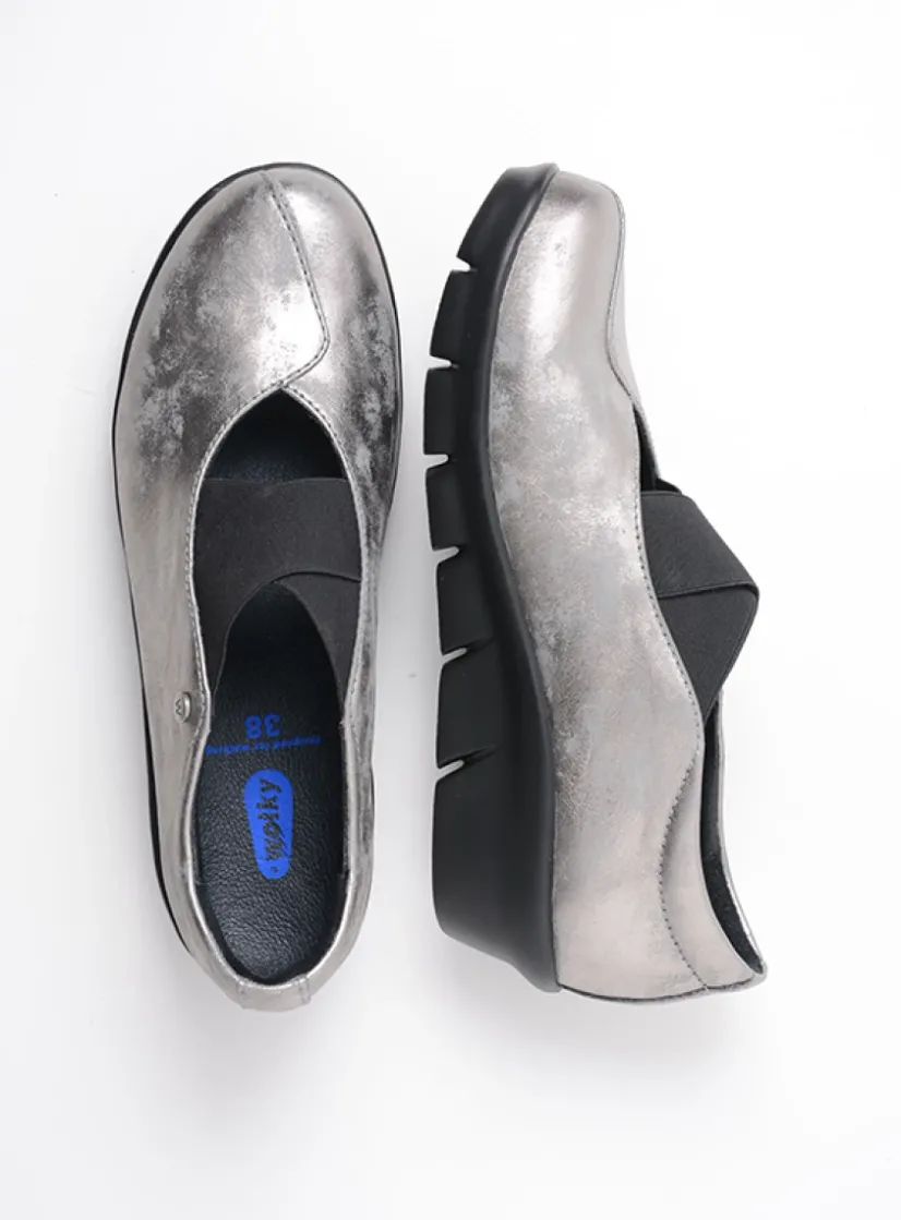 Wolky Cursa - grijs metallic nubuck<DAMES Instappers|Herfst/Winter