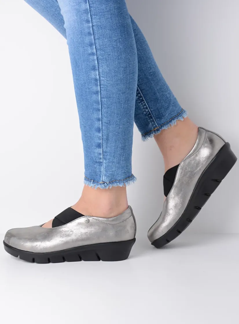 Wolky Cursa - grijs metallic nubuck<DAMES Instappers|Herfst/Winter