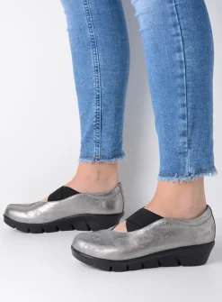Wolky Cursa - grijs metallic nubuck<DAMES Instappers|Herfst/Winter