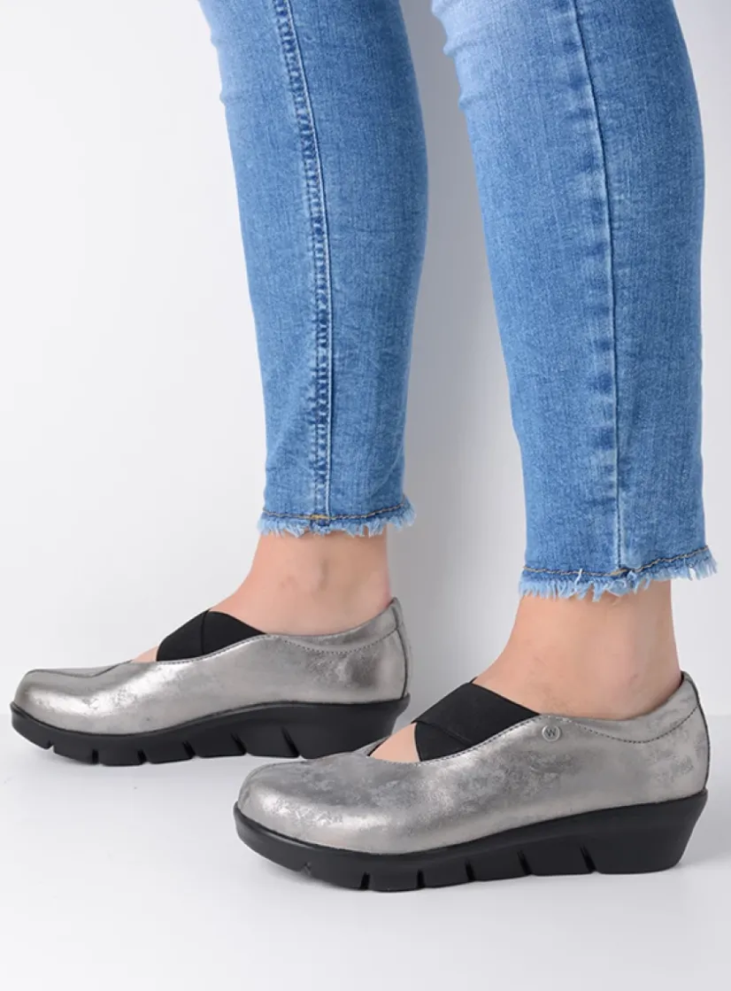 Wolky Cursa - grijs metallic nubuck<DAMES Instappers|Herfst/Winter