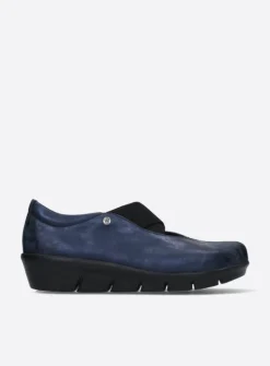 Wolky Cursa - marineblauw metallic nubuck<DAMES Instappers|Herfst/Winter