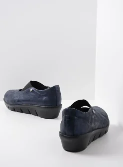 Wolky Cursa - marineblauw metallic nubuck<DAMES Instappers|Herfst/Winter