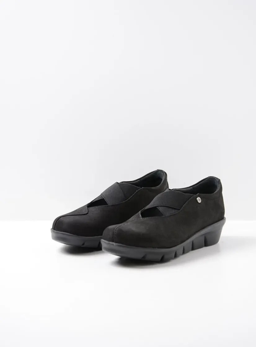 Wolky Cursa - zwart nubuck<DAMES Instappers|Herfst/Winter