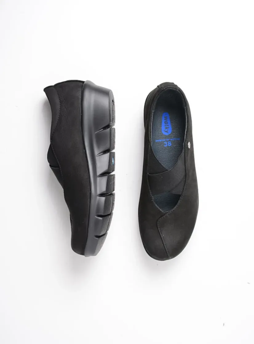 Wolky Cursa - zwart nubuck<DAMES Instappers|Herfst/Winter