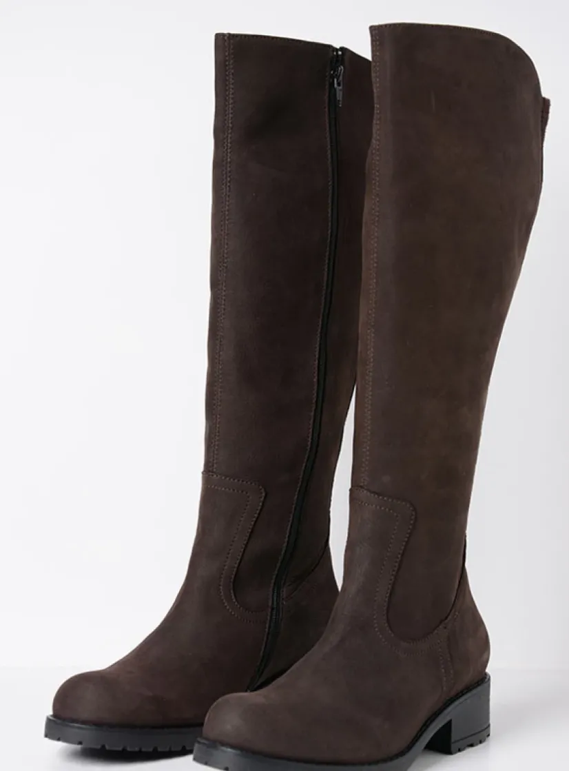 Wolky Curtina F2F - bruin nubuck<DAMES Lange Laarzen|Herfst/Winter