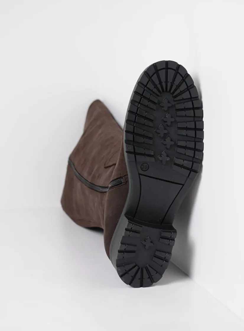 Wolky Curtina F2F - bruin nubuck<DAMES Lange Laarzen|Herfst/Winter