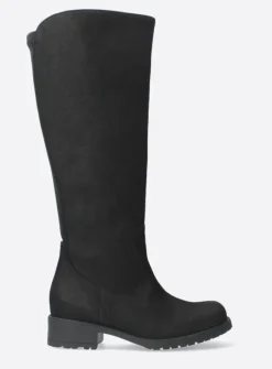Wolky Curtina F2F - zwart nubuck<DAMES Lange Laarzen|Herfst/Winter