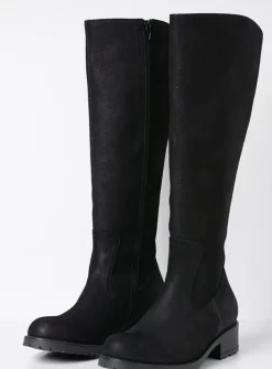 Wolky Curtina F2F - zwart nubuck<DAMES Lange Laarzen|Herfst/Winter