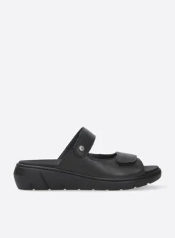 Wolky Cyprus - zwart leer<DAMES Slippers