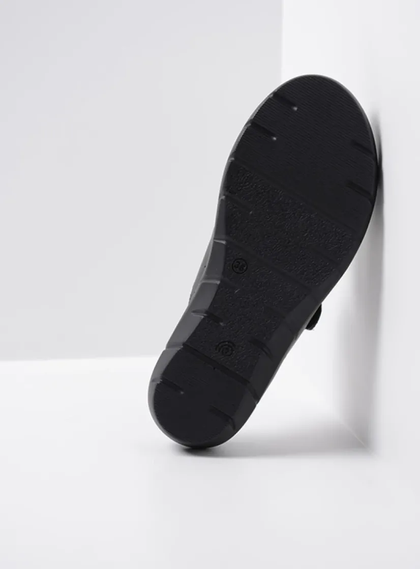 Wolky Cyprus - zwart leer<DAMES Slippers