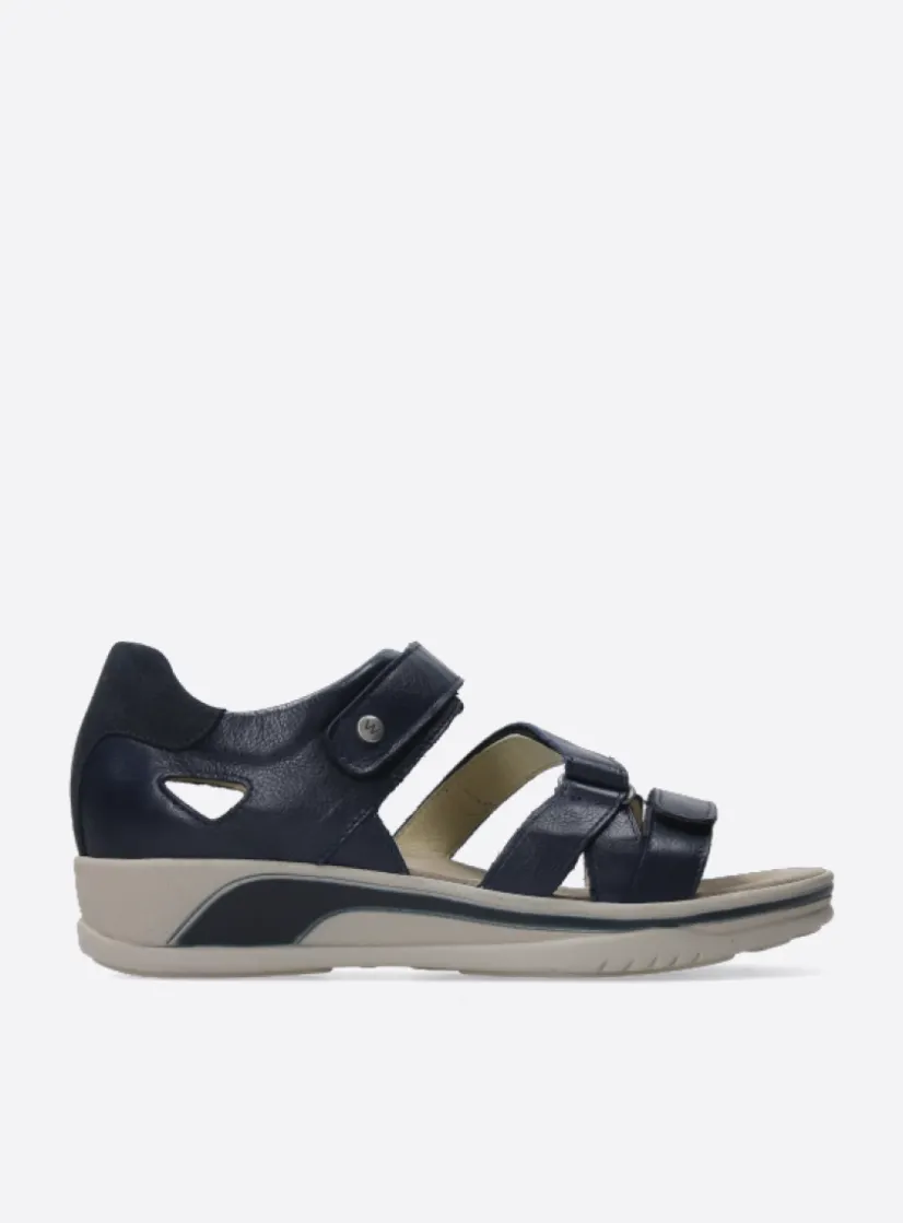 Wolky Desh - blauw leer<DAMES Sandalen