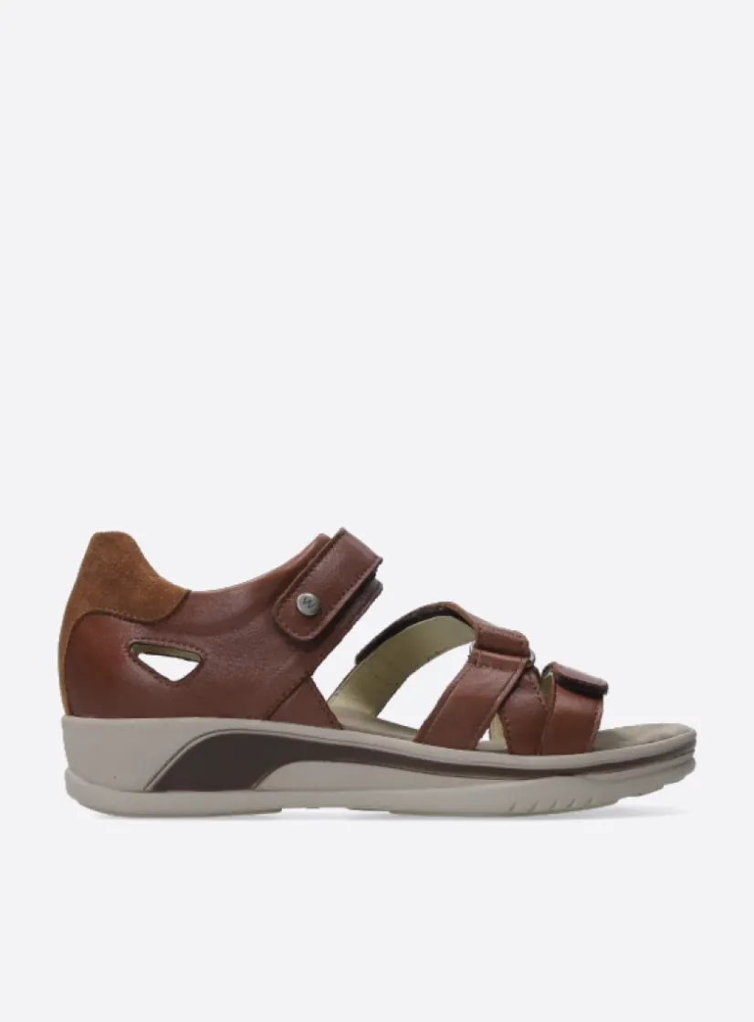 Wolky Desh - cognac leer<DAMES Sandalen
