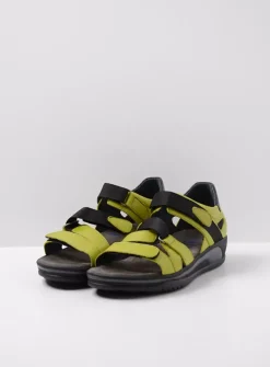 Wolky Desh - olijfgroen leer<DAMES Sandalen