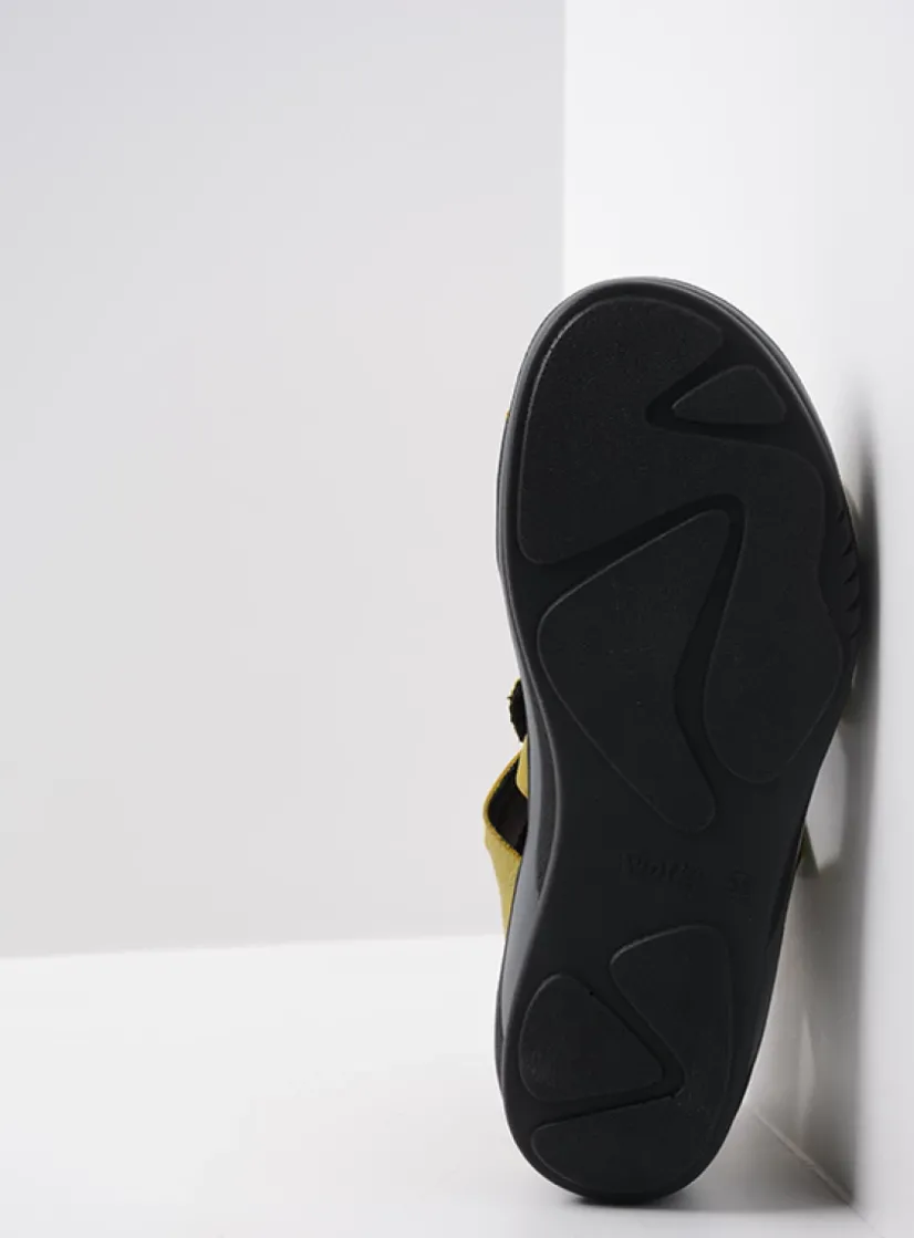 Wolky Desh - olijfgroen leer<DAMES Sandalen
