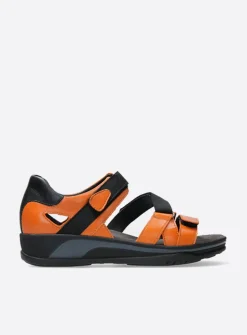 Wolky Desh - oranje leer<DAMES Sandalen