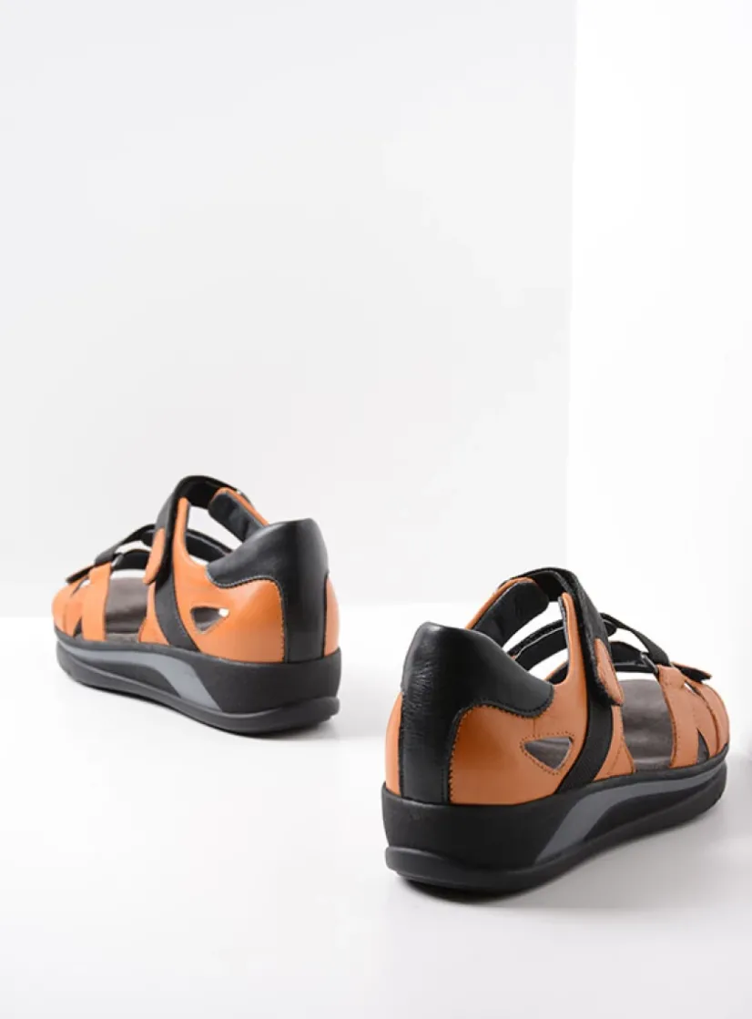 Wolky Desh - oranje leer<DAMES Sandalen