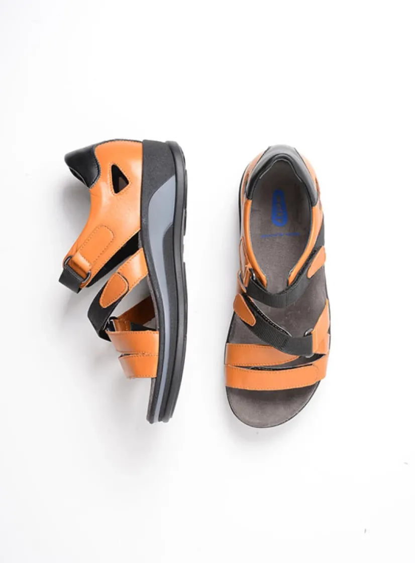 Wolky Desh - oranje leer<DAMES Sandalen