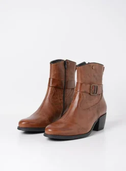 Wolky Dexter - cognac leer<DAMES Halfhoge Laarzen|Cowboylaarzen