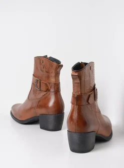 Wolky Dexter - cognac leer<DAMES Halfhoge Laarzen|Cowboylaarzen